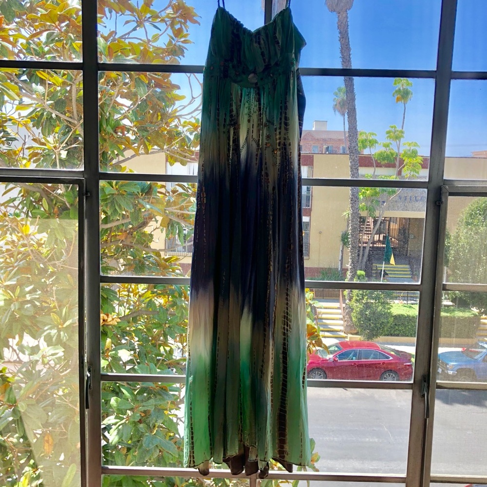 Silk Tie-dye Maxi Prom Dress